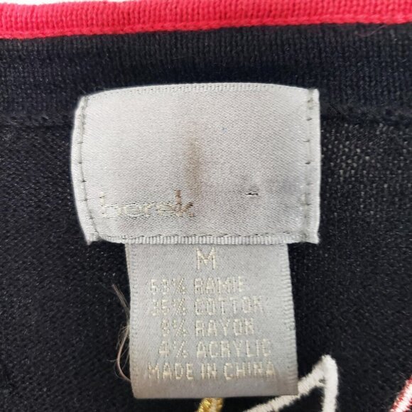 Berek Christmas Cardigan Womens Size Medium Black Vintage Nutcracker Beaded - Picture 7 of 14